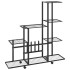 Soporte de flores con rueda de metal negro 94,5x25x92,5