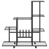 Soporte de flores con rueda de metal negro 94,5x25x92,5