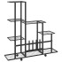 Soporte de flores con rueda de metal negro 94,5x25x92,5