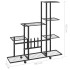 Soporte de flores con rueda de metal negro 94,5x25x92,5