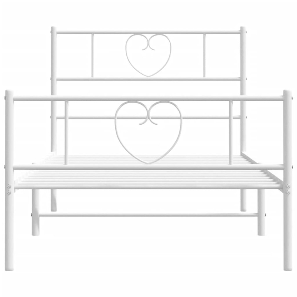 Estructura cama sin colchón con estribo metal blanco 75x190