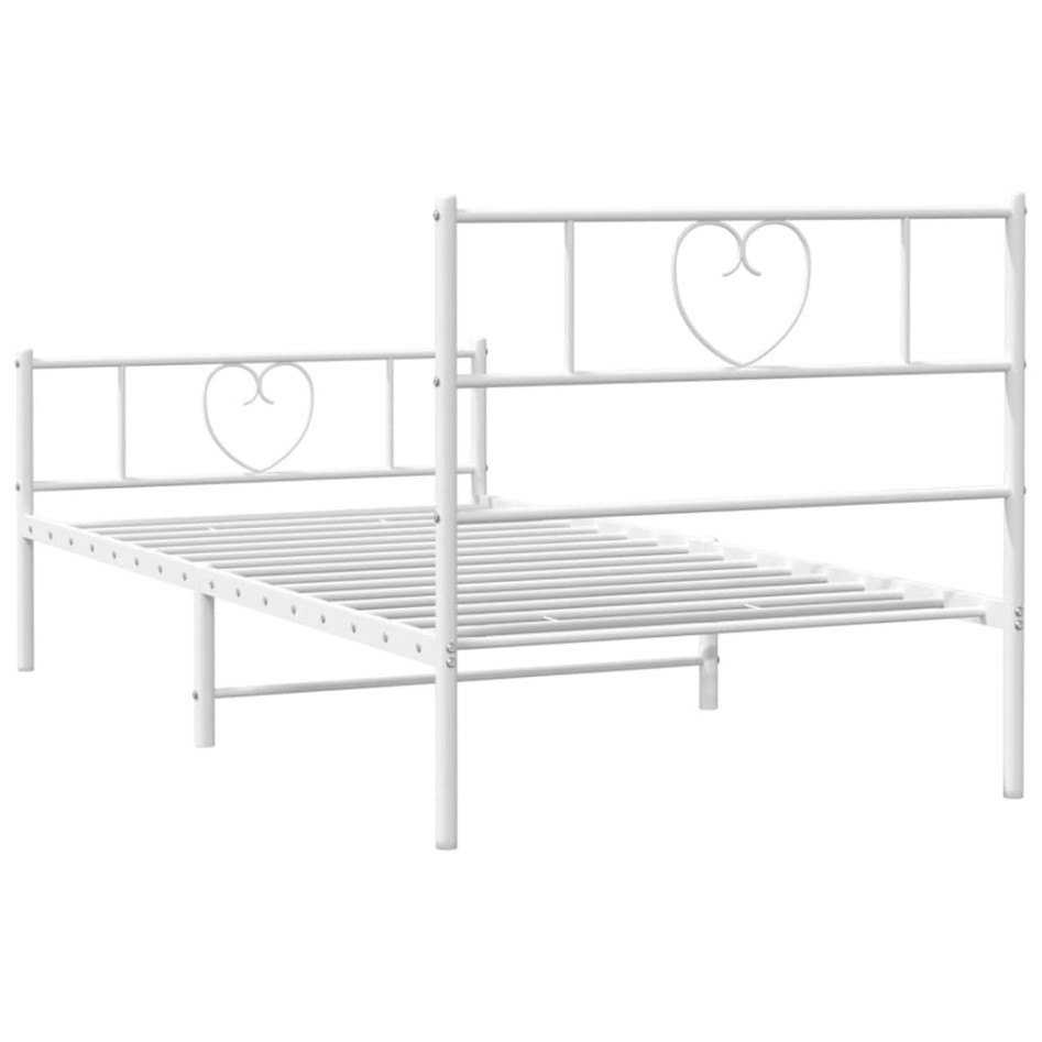 Estructura cama sin colchón con estribo metal blanco 75x190