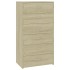 Aparador 6 cajones contrachapada color roble Sonoma 50x34x96