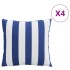 Cojines 4 unidades tela a rayas azul y blanco 60x60