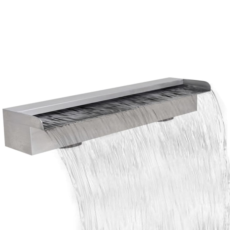 Fuente cascada rectangular piscina acero inoxidable 60