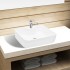 Lavabo de cerámica cuadrado orificio de grifo y desagüe