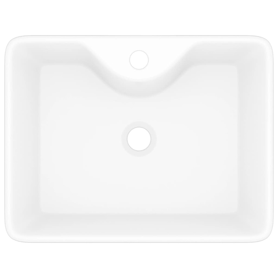 Lavabo de cerámica cuadrado orificio de grifo y desagüe