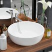 Lavabo redondo de cerámica blanco 42x12 cm