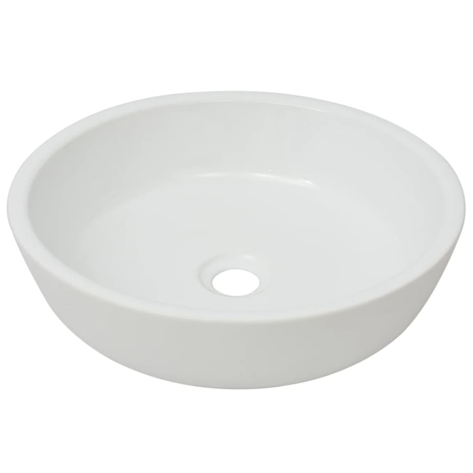 Lavabo redondo de cerámica blanco 42x12