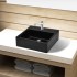 Lavabo de cerámica cuadrado con orificio de grifo/desagüe