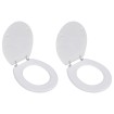 Asiento inodoro con tapas 2 piezas MDF blanco