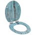 Asiento inodoro WC 2 uds tapa de cierre suave MDF madera