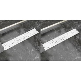 Desagüe ducha lineal 2 pzs burbuja 630x140 mm acero