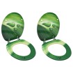 Asiento de inodoro con tapa 2 uds MDF verde diseño gota de agua