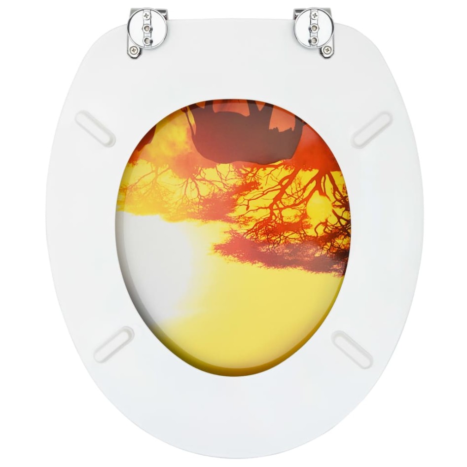 Asientos de inodoro con tapa 2 uds MDF diseño de