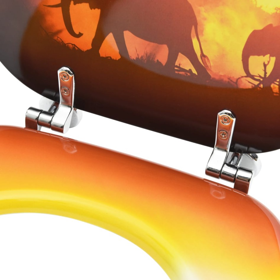 Asientos de inodoro con tapa 2 uds MDF diseño de