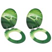 Asiento WC tapa cierre suave 2 uds MDF verde diseño gota agua