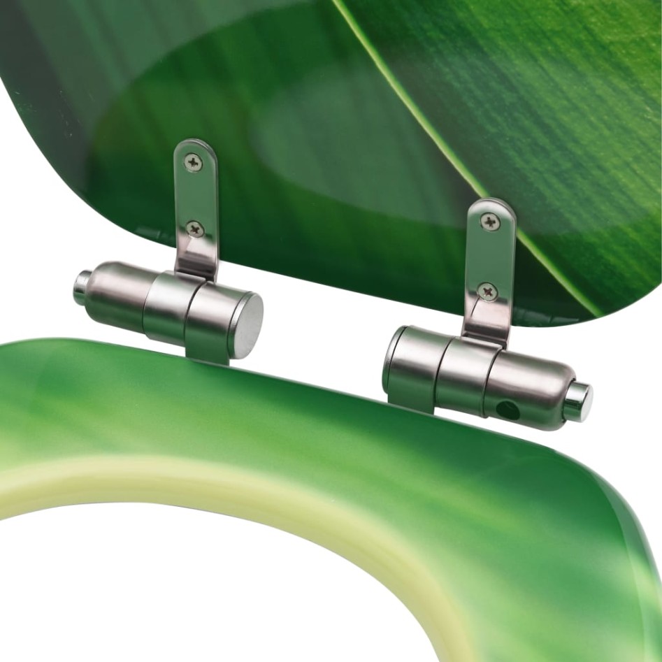 Asiento WC tapa cierre suave 2 uds MDF verde diseño gota