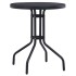 Mesa de jardín acero y vidrio negro 60