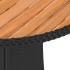 Mesa de comedor de jardín ratán sintético acacia negro Ø 70