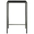 Mesa alta de jardín ratán sintético y vidrio gris 70x70x110