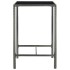 Mesa alta de jardín ratán sintético y vidrio gris 70x70x110
