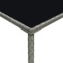 Mesa alta de jardín ratán sintético y vidrio gris 70x70x110