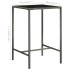 Mesa alta de jardín ratán sintético y vidrio gris 70x70x110