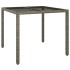Mesa jardín vidrio templado ratán sintético 90x90x75 cm