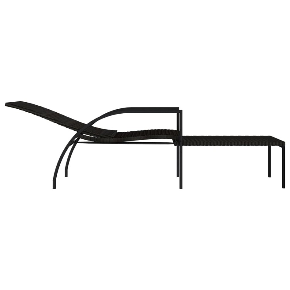 Tumbona con reposapiés ratán sintético