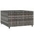 Mesa de centro jardín cuadrada ratán sintético gris 50x50x30