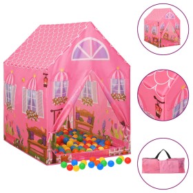 Tienda de juegos para niños con 250 bolas rosa 69x94x104