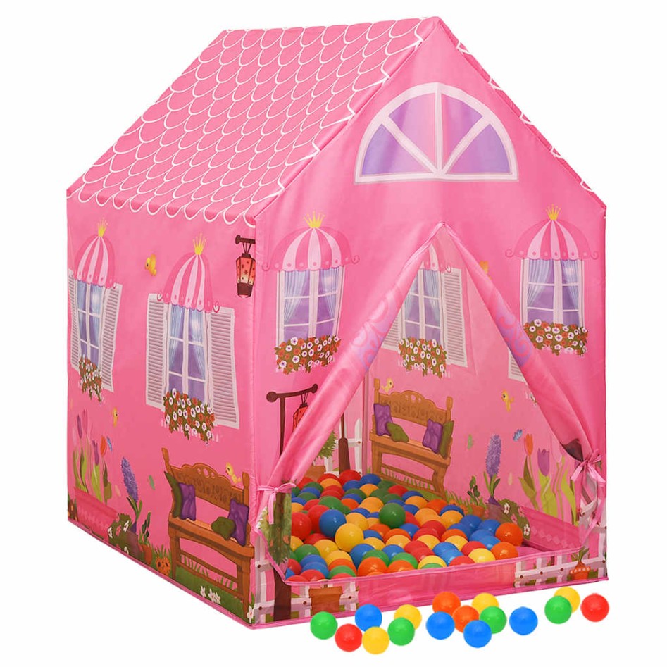 Tienda de juegos para niños con 250 bolas rosa 69x94x104