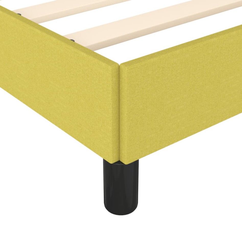 Estructura de cama sin colchón tela verde 90x200