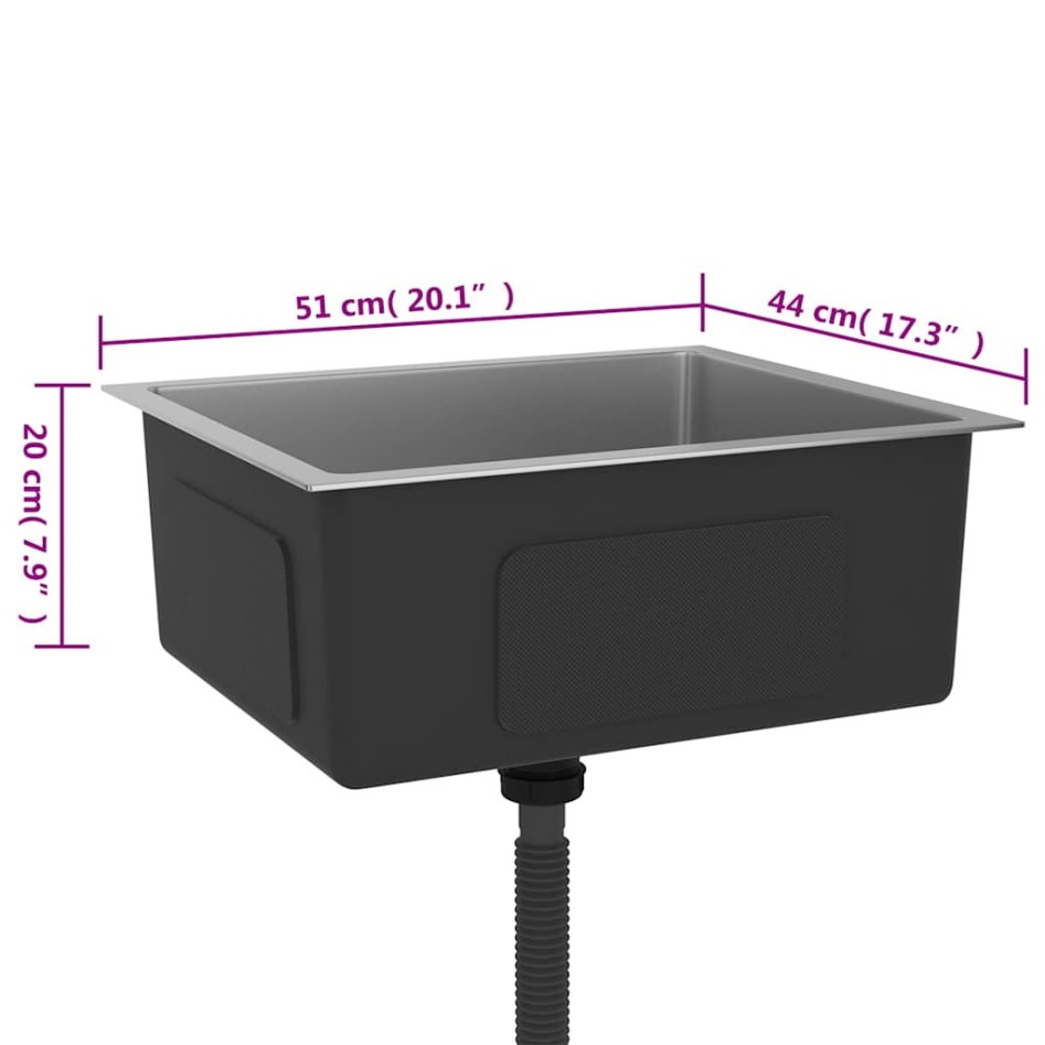 Fregadero de cocina hecho a mano acero