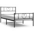 Estructura cama sin colchón con estribo metal negro 75x190