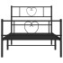 Estructura cama sin colchón con estribo metal negro 75x190