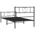 Estructura cama sin colchón con estribo metal negro 75x190
