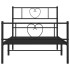 Estructura cama sin colchón con estribo metal negro 90x190