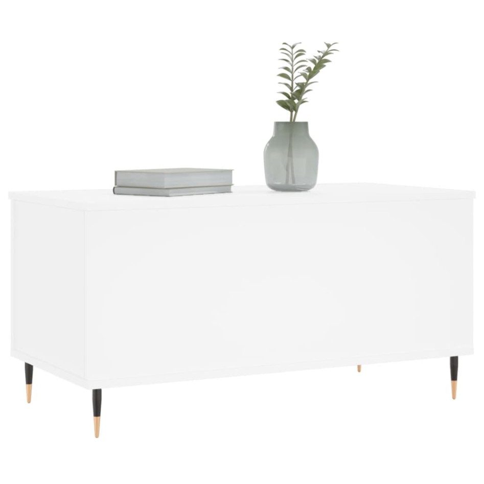 Mesa de centro madera contrachapada blanco 90x44,5x45
