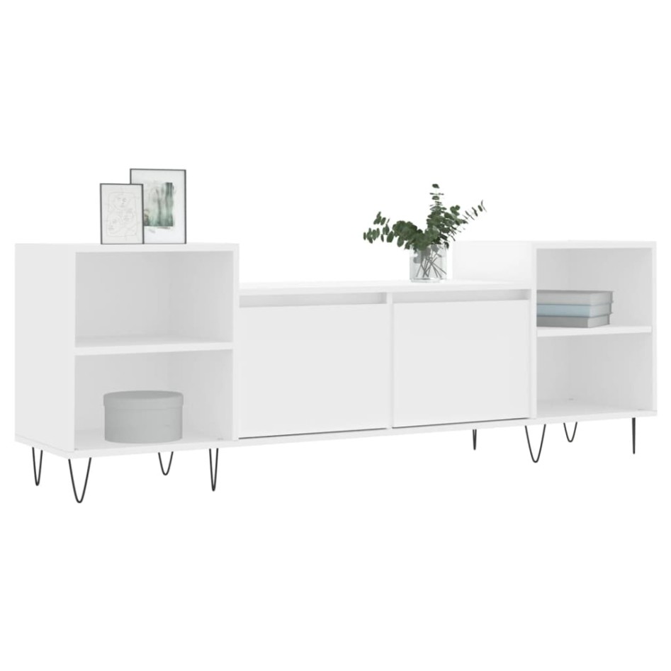 Mueble para TV madera contrachapada blanco 160x35x55