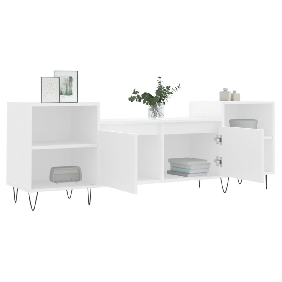 Mueble para TV madera contrachapada blanco 160x35x55