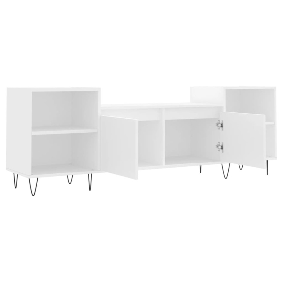 Mueble para TV madera contrachapada blanco 160x35x55