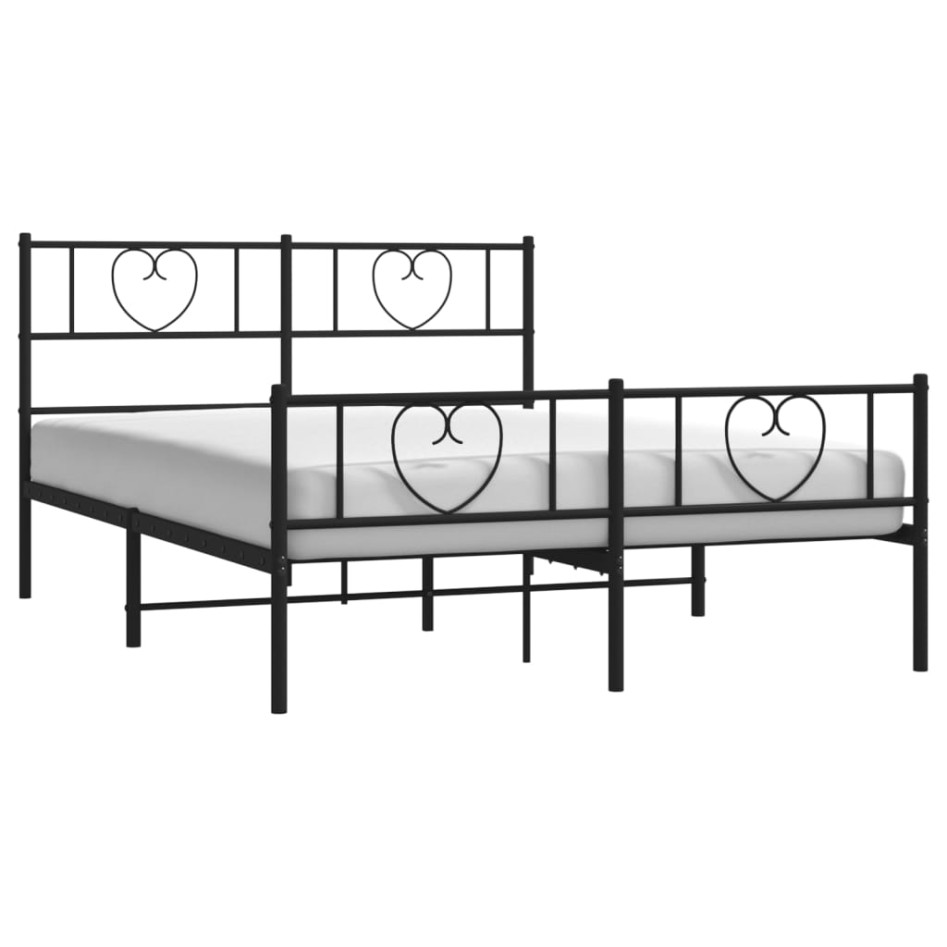 Estructura cama sin colchón con estribo metal negro 120x190