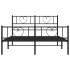 Estructura cama sin colchón con estribo metal negro 120x190