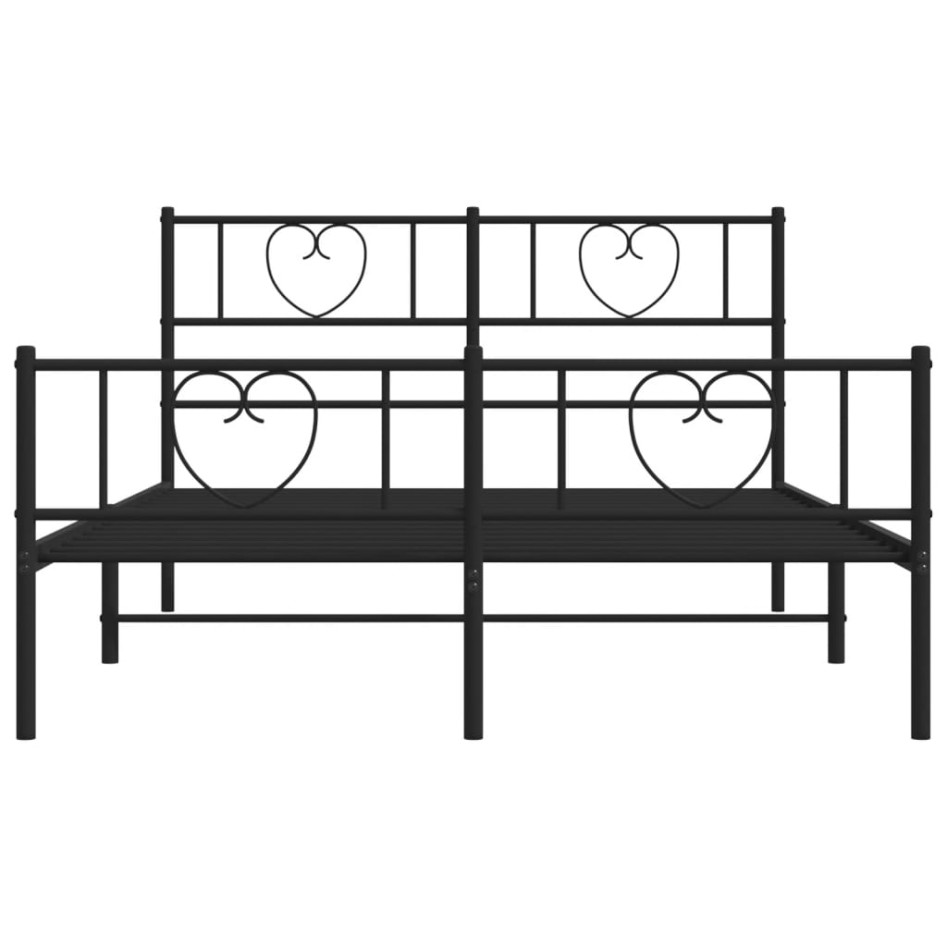 Estructura cama sin colchón con estribo metal negro 120x190