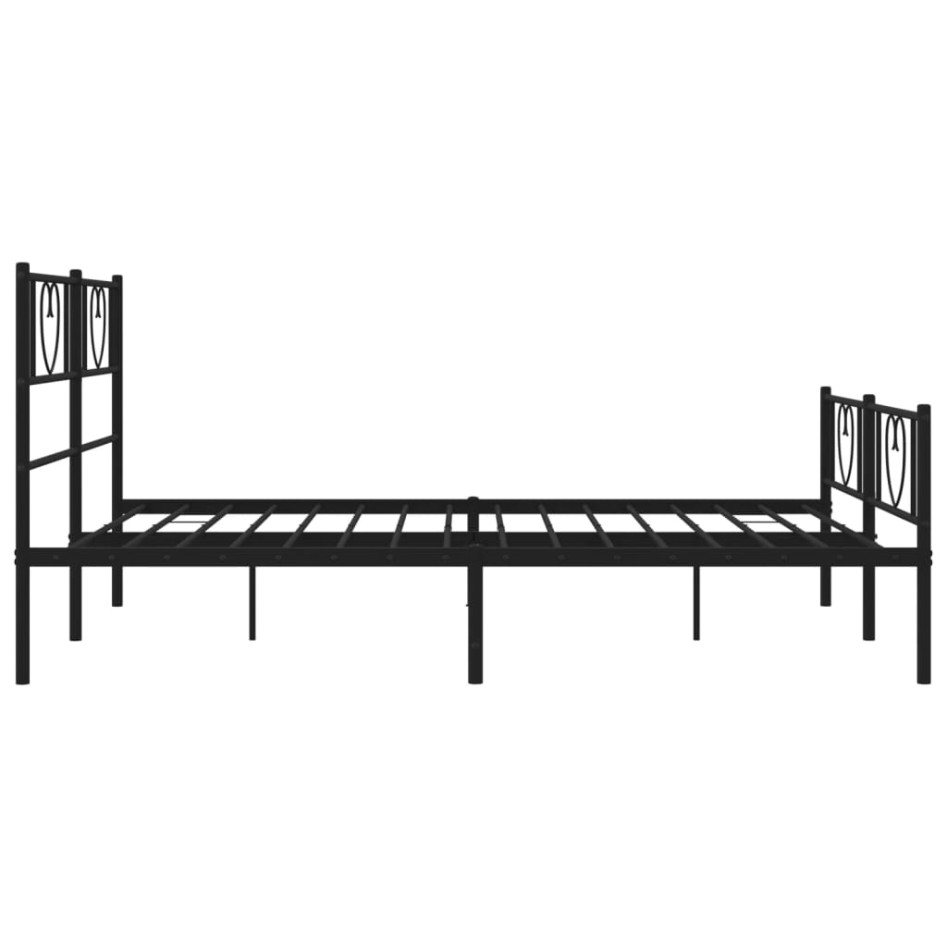 Estructura cama sin colchón con estribo metal negro 120x190