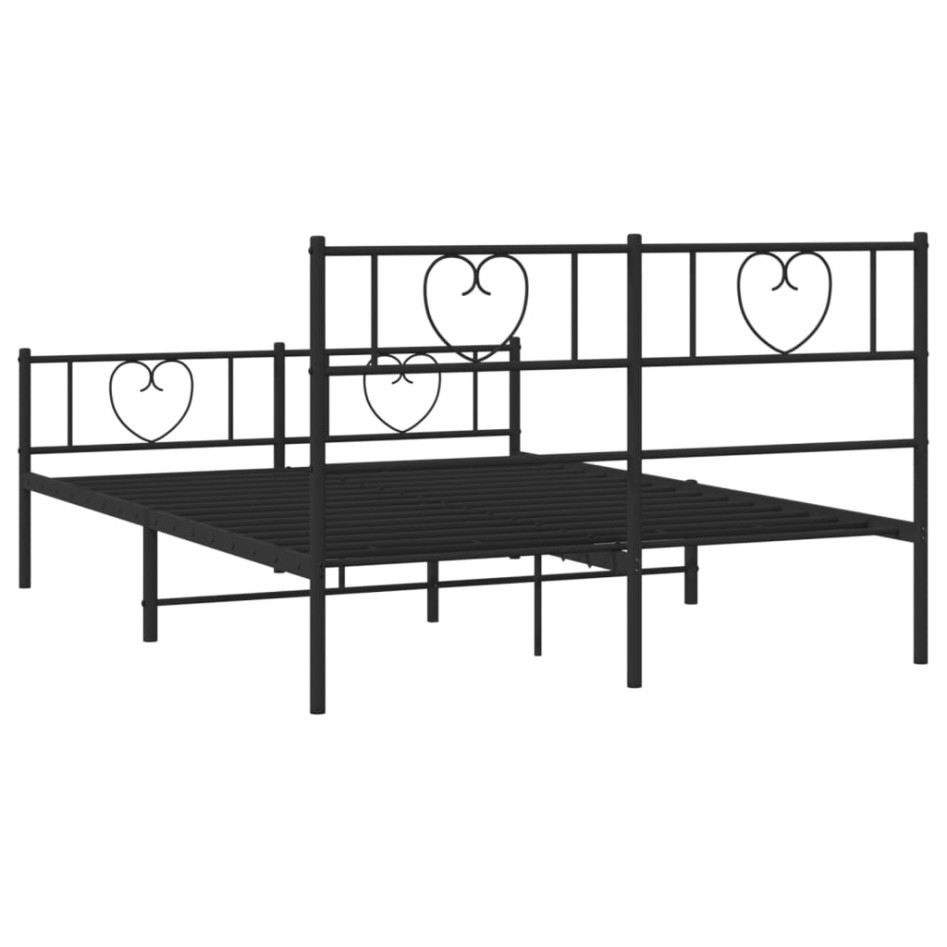 Estructura cama sin colchón con estribo metal negro 120x190