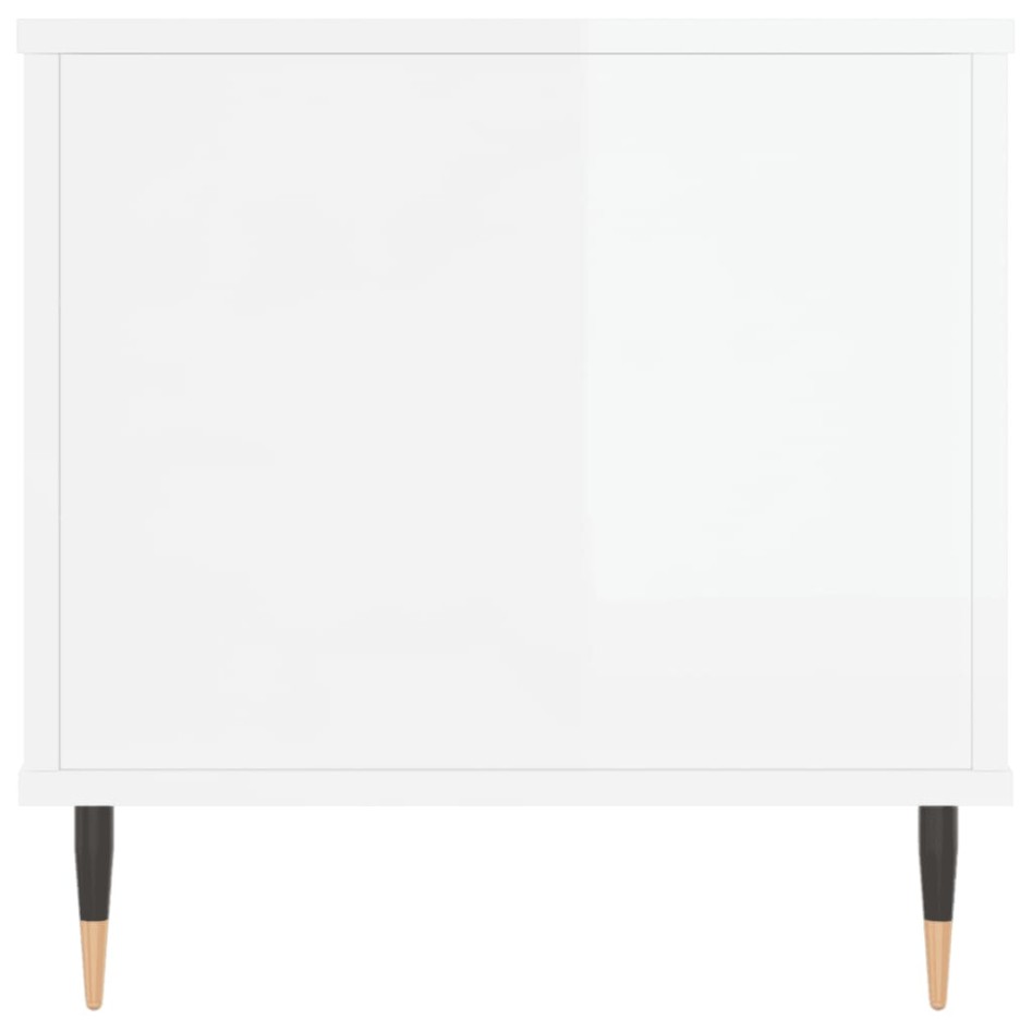 Mesa de centro madera contrachapada blanco brillo 90x44,5x45