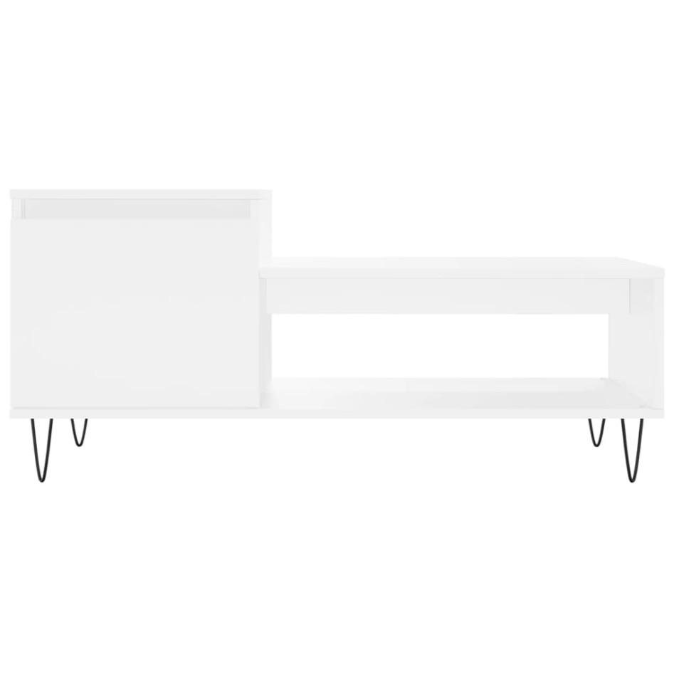 Mesa de centro madera contrachapada blanco 100x50x45